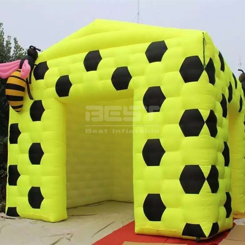 Hive Design Yellow Outdoor Inflatable Cube Tent with Cartoon Bee