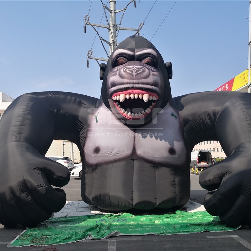 Custom giant black inflatable gorilla for outdoor advertising