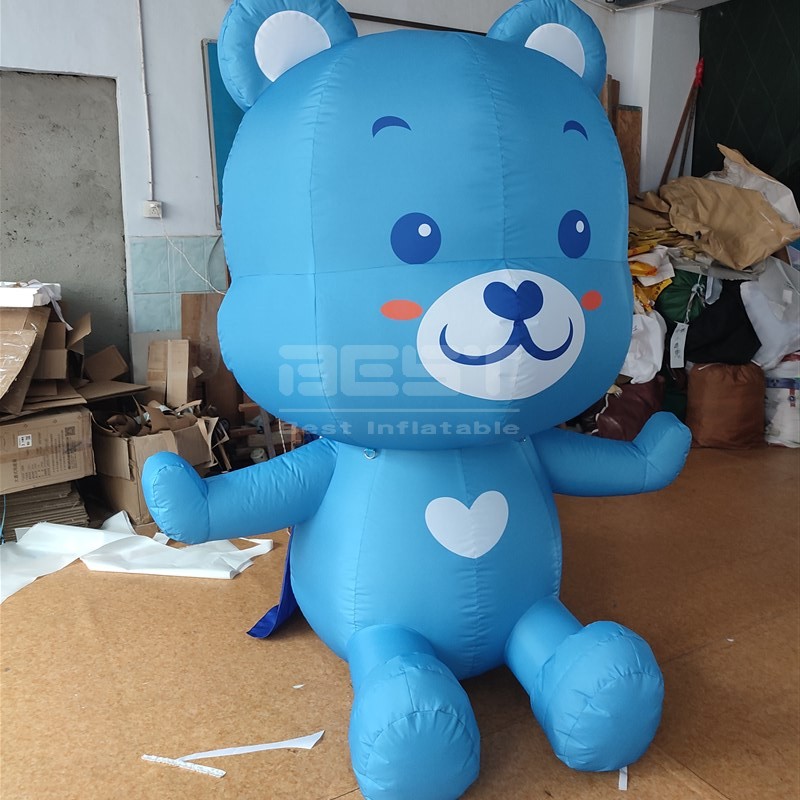 Outdoor giant activity inflatable blue bear cartoon bear costumes/Inflatable plush bear model for Advertising