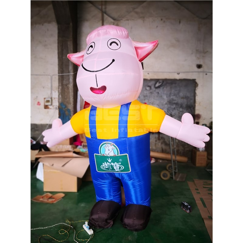 Professional factory customized advertising walking animal cartoon inflatable mascot sheep costume for advertising