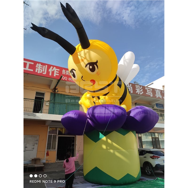 Cute Inflatable Bee Replica Customized Cartoon Costume For Honey Promotion