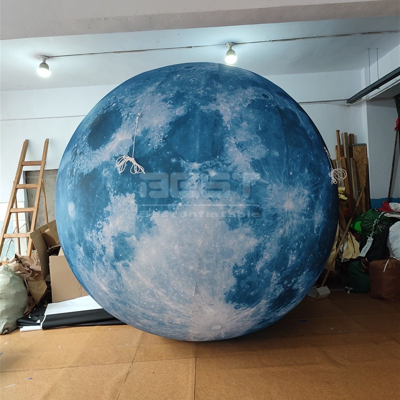 Giant Advertising Decoration Inflatable Moon Model Large Inflatable Moon Balloon with Led Light