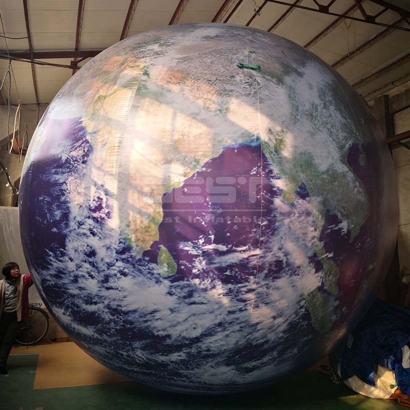 Giant inflatable ceiling hanging earth planet balloon decoration