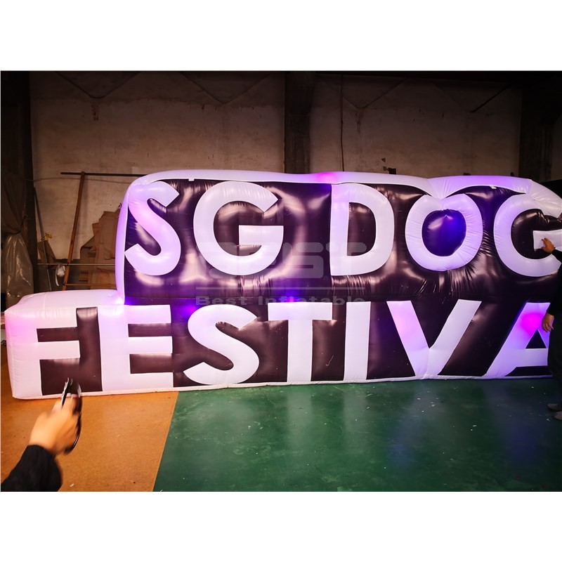 Large Colorful Inflatable Letters Ground Balloon with LED Light