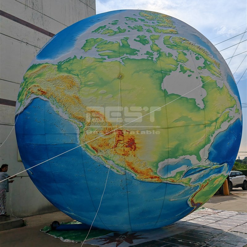 Best selling giant inflatable earth globe balloon, inflating helium planet ball for decorations
