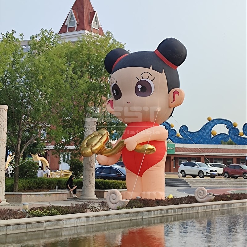 Customized Giant Inflatable Cartoon Character Model Inflatable Golden Boy and Jade Girl