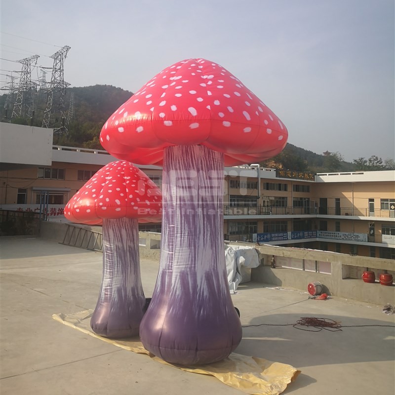 High quality led light decoration giant inflatable mushroom with air blower for advertising