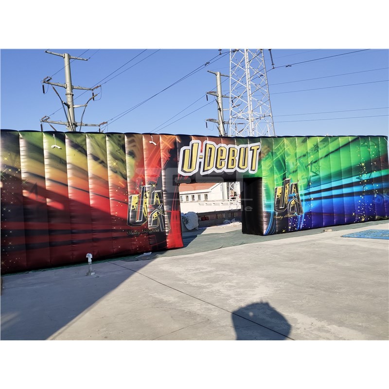 Hot sale outdoor custom decoration oxford fabric giant outdoor printing inflatable cube tent door for party