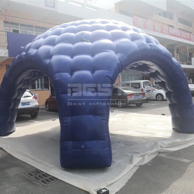 Blue Color inflatable 4 legs inflatable spider dome cube tent for event