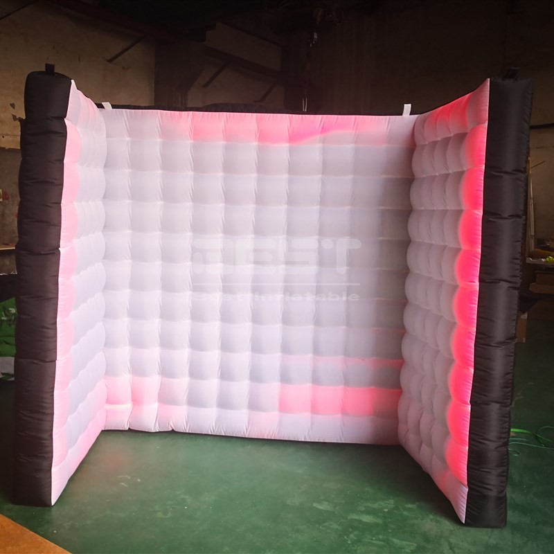 New Style Inflatable Photo Booth Wall White Inflatable Photo Booth Backdrop Led Wall Background for Advertising