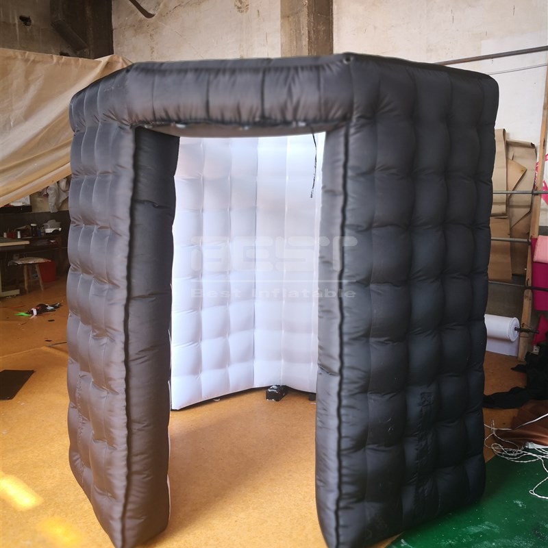 Wholesale outdoor black tent inflatable light party tent cube tent photo booth advertising custom inflatable marquee