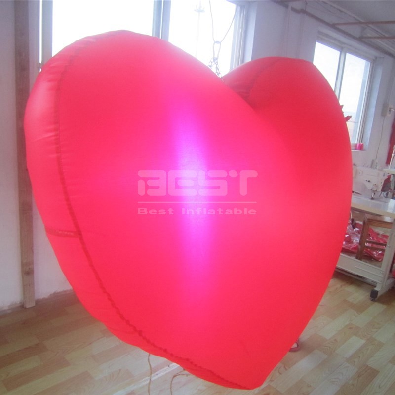 Giant Inflatable Valentine Decoration Hearts Inflatable Haning Heart Shape Light Balloon