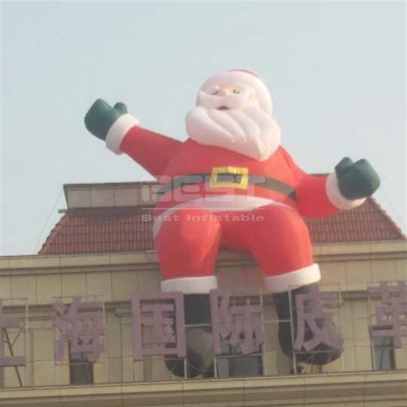 Sitting santa claus model inflatable Giant Inflatable Christmas Old Man Santa Claus for christmas wall decoration