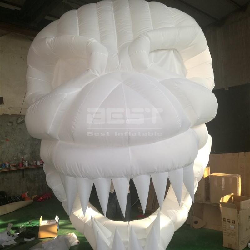 Custom Halloween Decorative Balloons Inflatable Skull Head With Led Lighting For Event Decoration