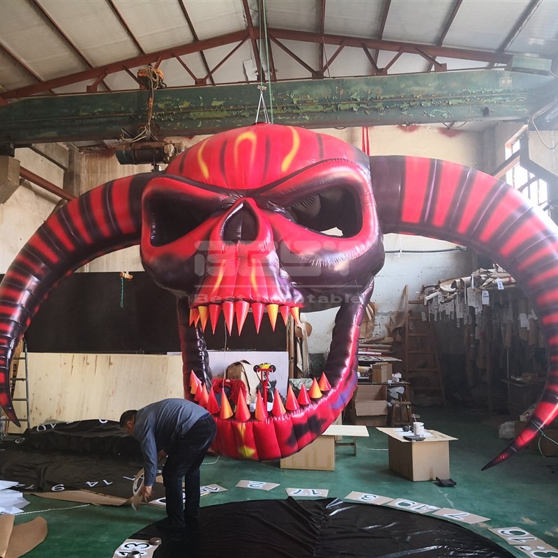 Customized Halloween decoration Event Lighting Inflatable Skull Inflatable Skull Horns Inflatable Skull Skeleton Head