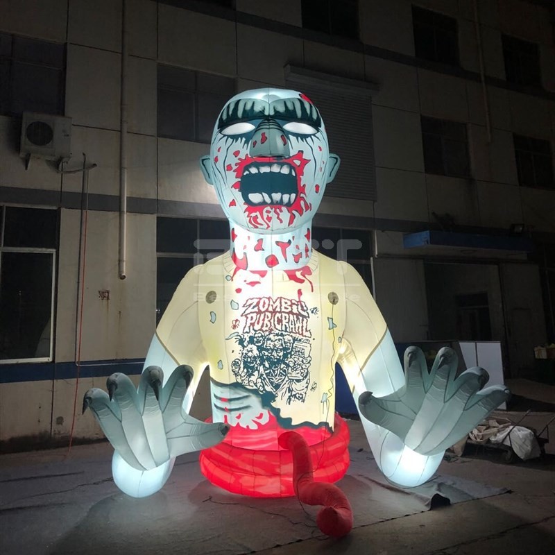 Outdoor Inflatable Zombie Cartoon Halloween Decoration Large Inflatable Zombie For Horror Party