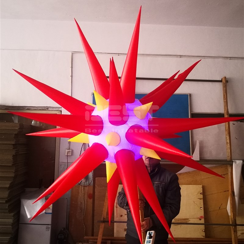 The Hot Sale Inflatable Outdoor Decoration with LED Lighted Hanging Inflatable Star Ball