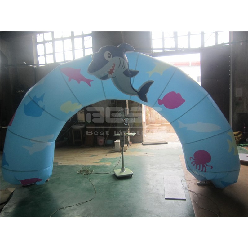 New Outdoor Inflatable Led Arches custom Semi-circular Inflatable Advertise Entrance Race Arches Inflatable Shark Arch