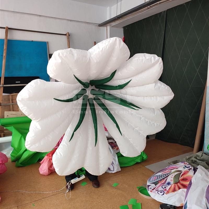 Ready to Ship Inflatable White Morning Glory Small Beautiful Inflatable Ceiling Flower For Concert Decorations