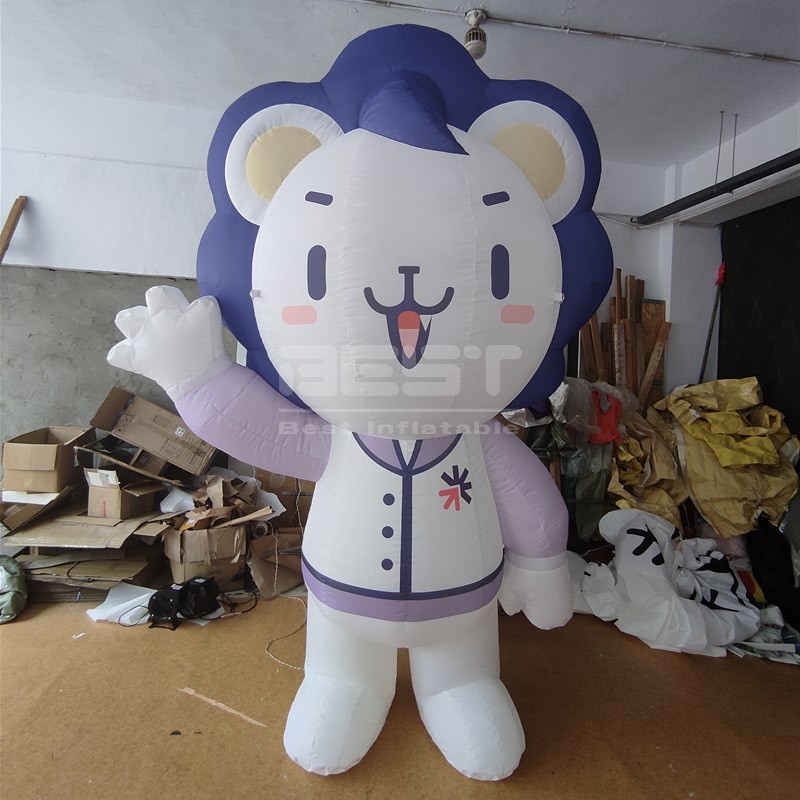 Decorative inflatable white lion wholesale inflatable cartoon customized mascot lion advertising inflatable animals