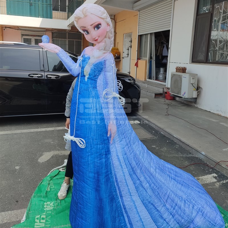 Popular Inflatable Elsa Princess Character Mascot Cartoon Costumes For Girls Party Decoration
