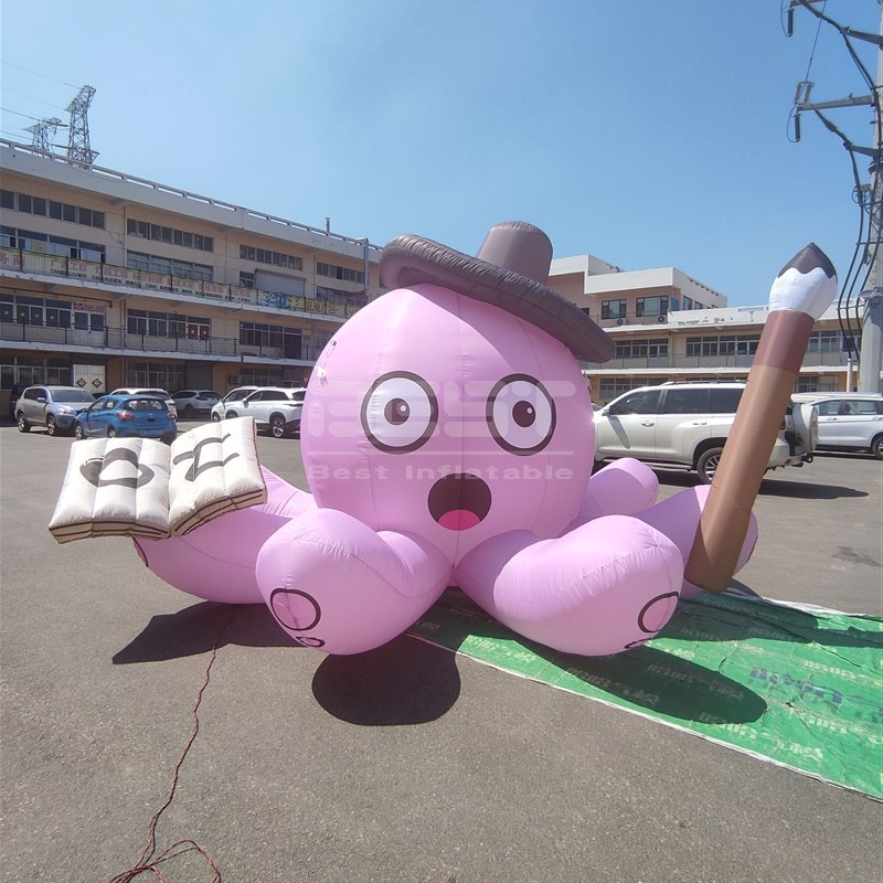 Party Amusement Decor Giant Pink Inflatable Sea Octopus Monster Balloon Inflatable Octopus With Tentacle