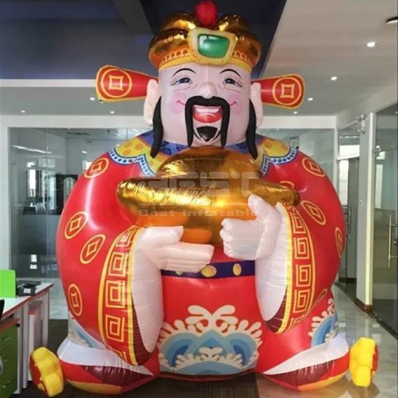 giant advertising inflatable Custom design large Cartoon Chinese god of wealth sculpture for events