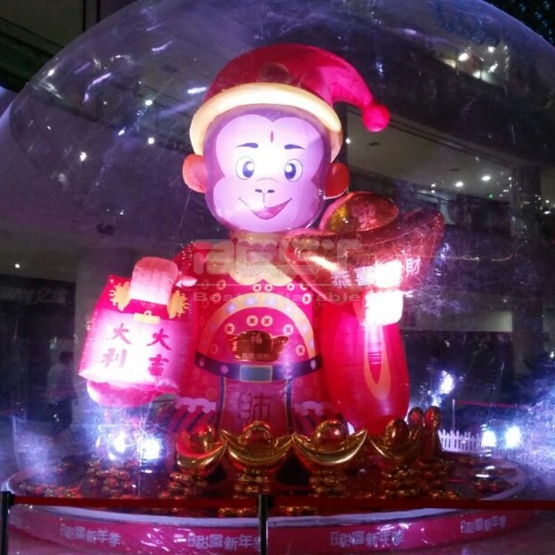China New Year Advertising Inflatable Cartoon Animal Customized Spring Festival Event Model Inflatable God Of Wealth Monkey