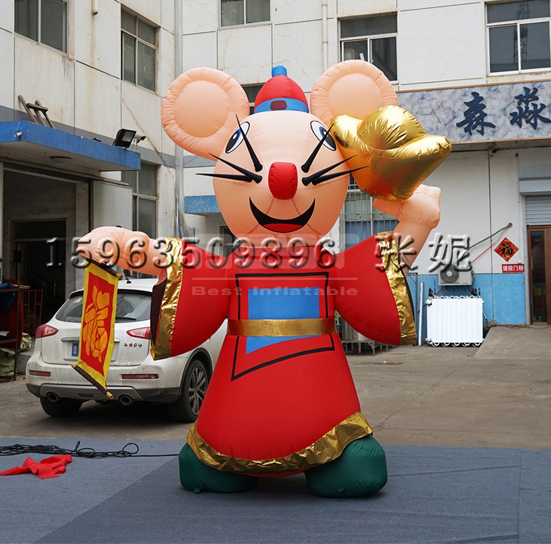 Inflatable Mouse Inflatable the god of wealth Rat Model Inflatable Animal Cartoon for Decoration or Advertising