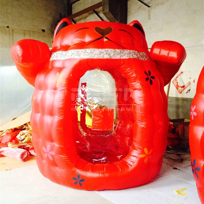 Custom cash grabbing money machine game inflatable cash cube advertising inflatable lucky cat