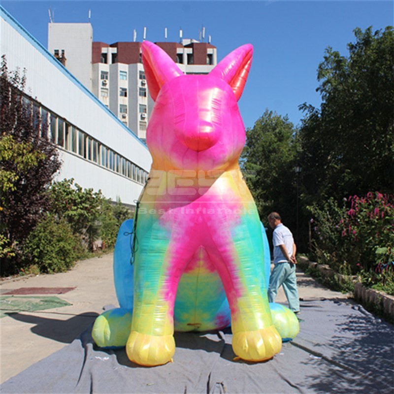 Easter Event Colorful Inflatable Rabbit Cartoon with Light for Lighting Festival Decoration