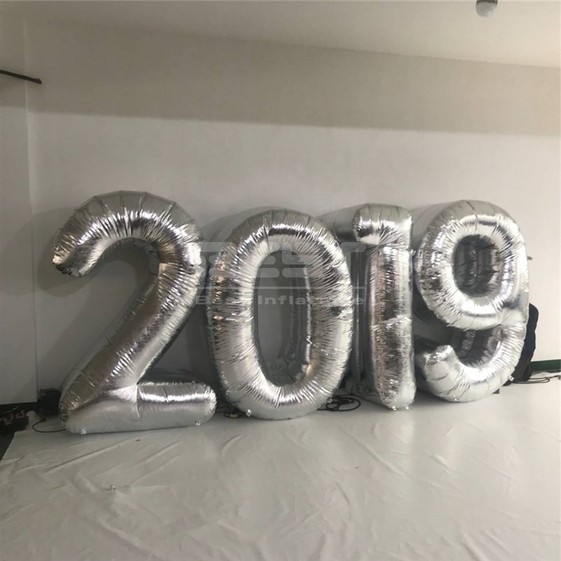 Festival Party Decoration Supplier Number Balloon Inflatable Foil Number Balloon Silver Number Balloon