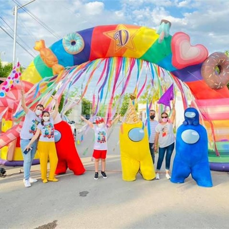 Sweet Party Decoration Inflatable Candy Arch Entrance for Christmas Holiday Decor