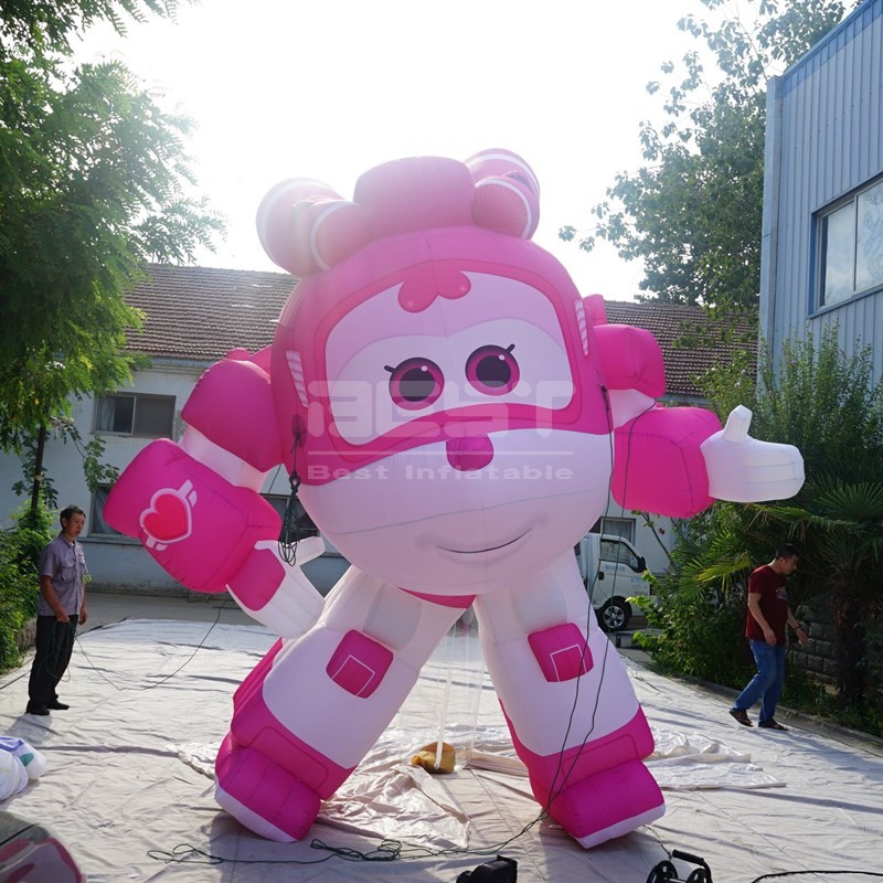 Custom Cartoon Flying Machine Costume Pink Inflatable Aircraft Costume