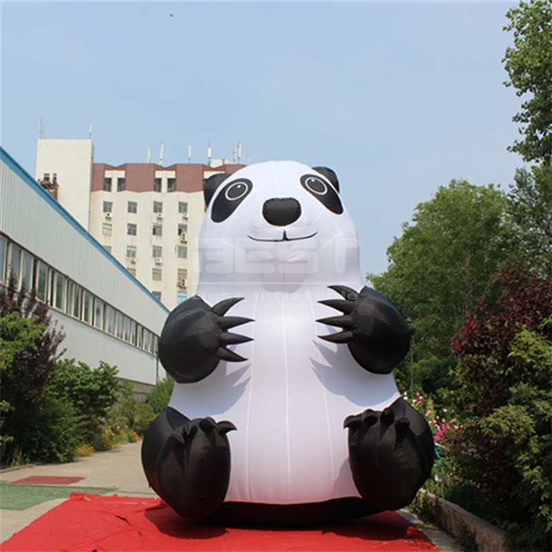Customized Inflatable Panda with Bamboo Model Balloon Inflatable Panda Cartoon with Blower