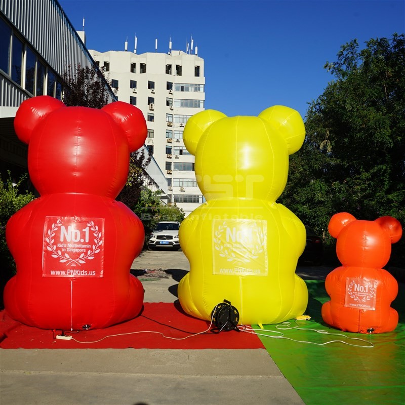 New year cartoon inflatable rainbow bear inflatable jelly bear inflatable gummy bear