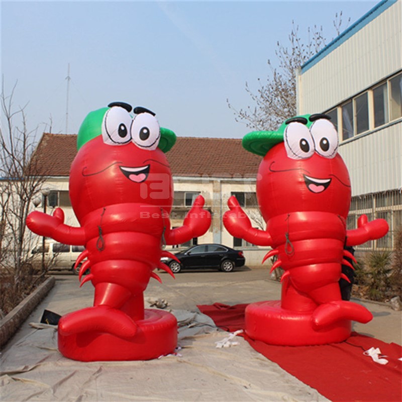 Customized Ocean theme type inflatable crayfish aired 3D lobster cartoon in advertising inflatable