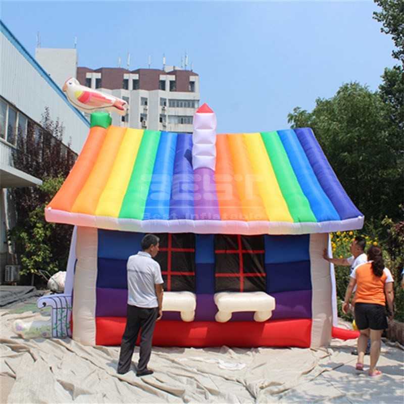 Shopping mall deco inflatable rainbow house tent blow up inflatable rainbow house tent for sale