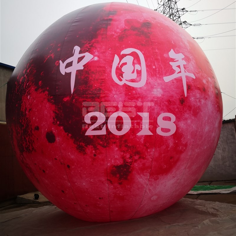 Night Club Event Inflatable Moon Planet Customized Red Moon Planet Inflatable