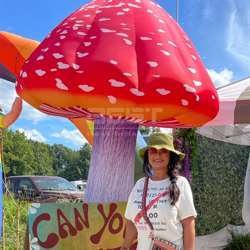 Inflatable mushroom decoration advertising inflatable artificial mushroom for outdoor yard decor with light