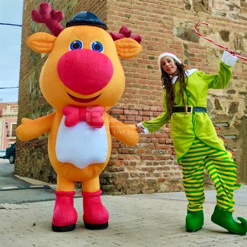 Christmas parade inflatable moving moose plush toy model costume