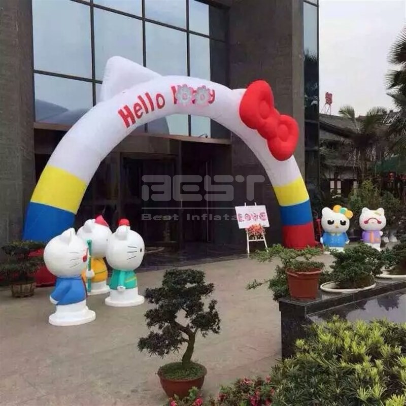 Advertising custom inflatable cartoon character inflatable Hello Kitty arch for decoration inflatable