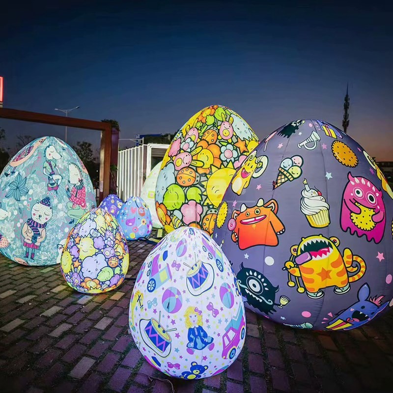 Easter festival decoration inflatable lucky egg balloon with logo printed for sale