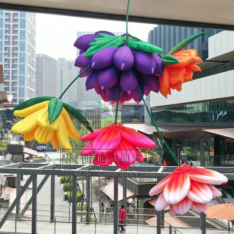 Giant decorative inflatable flower with led lights for outdoor decor with blower