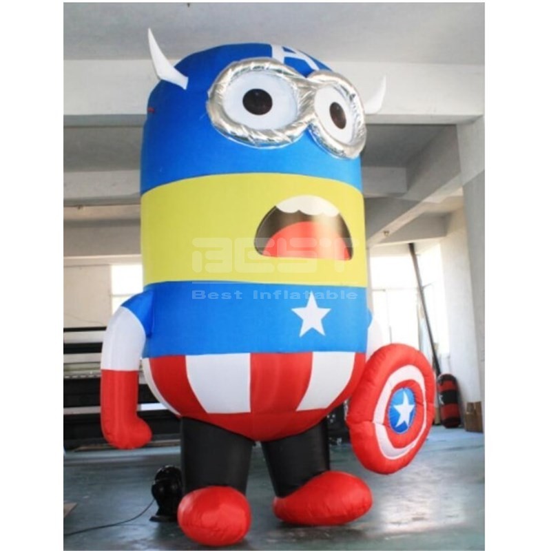 Customize Parade Balloon Yellow Cartoon Model.Minion  Giant Inflatable Characters Captain America for Advertising