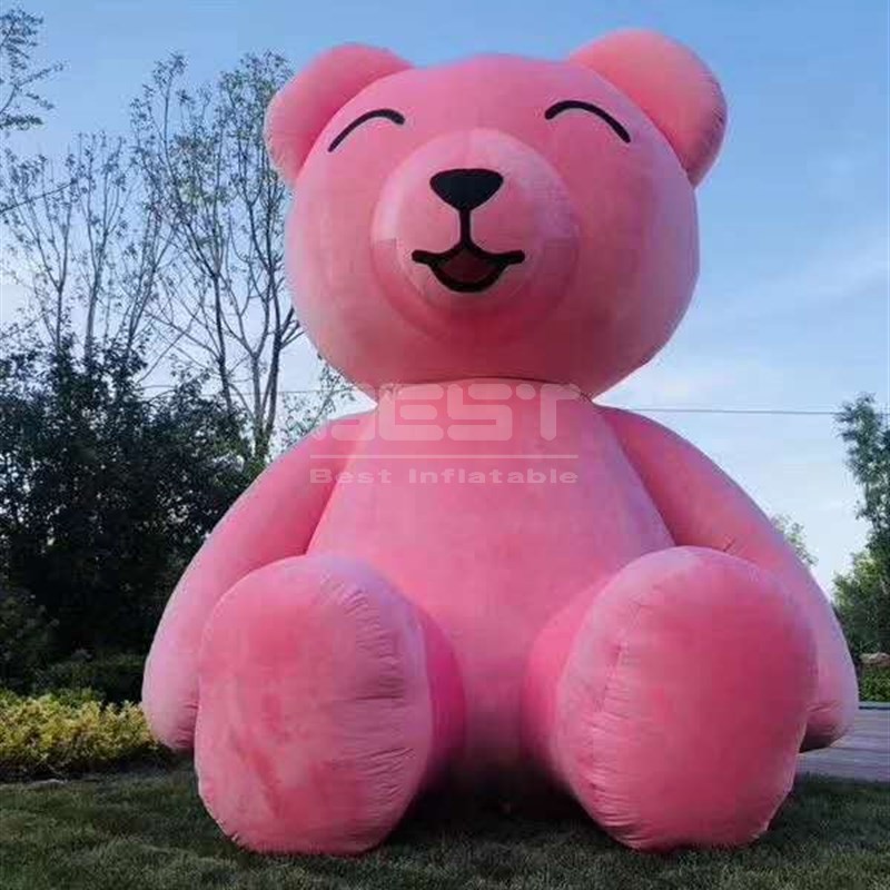 Popular Pink Inflatable Plush Bear Cute Inflatable Bear For Activities Events Advertising