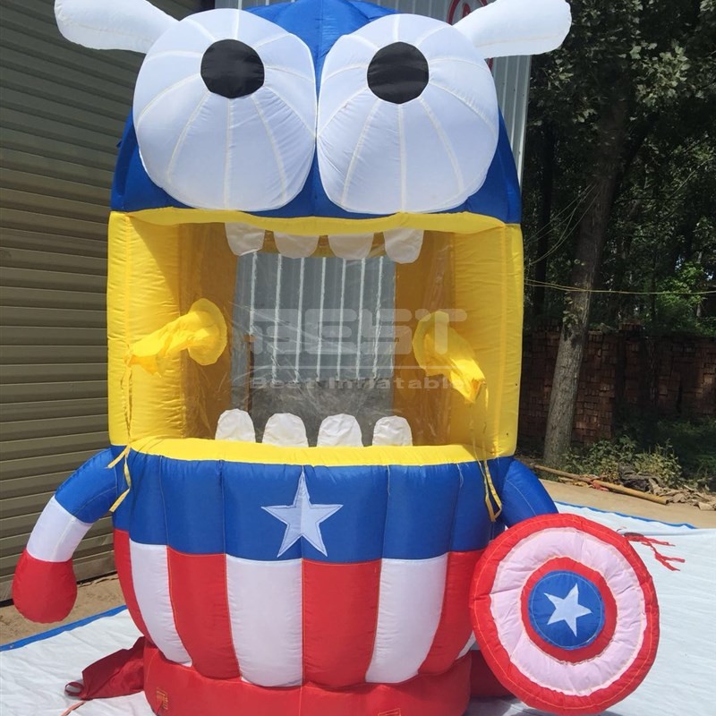 Outdoor Inflatable Model Outdoor Funny Captain America Cash Grabbing Machine