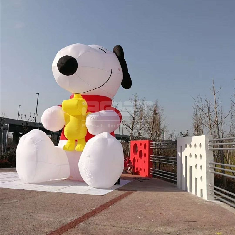 White inflatable cartoon snoopy outdoor decoration cartoon inflatable dog snoopy for sale