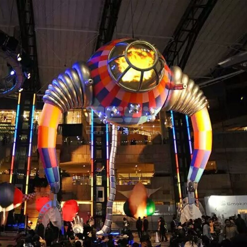 Stage display hanging inflatable ox horn/bull helmet UFO balloon with Lighting